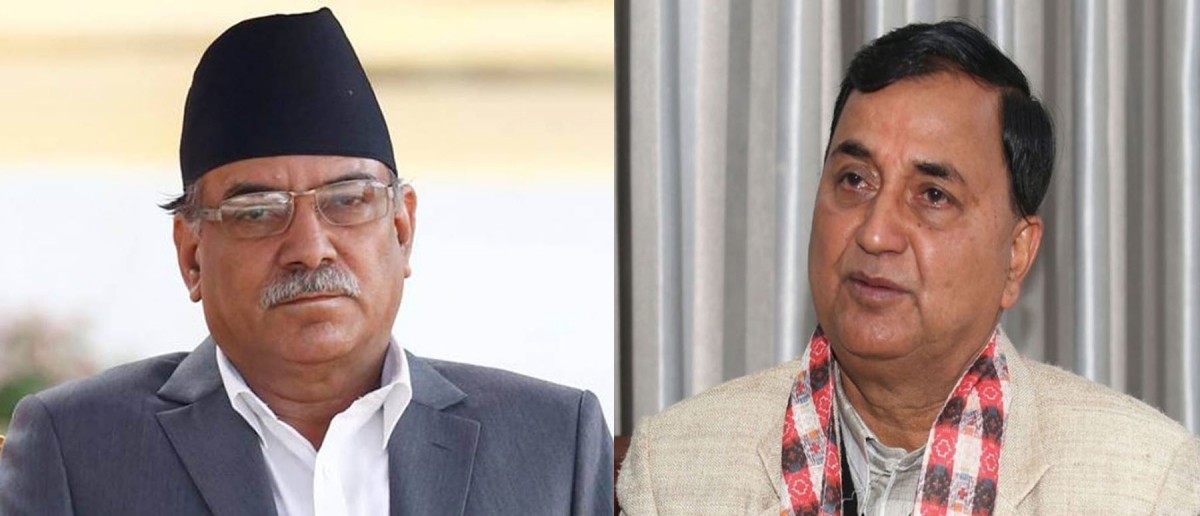 नेकपा अध्यक्ष प्रचण्ड र ईश्वर पोखरेलबीच भेटवार्ता