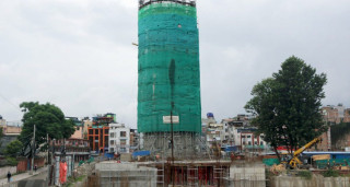 २२ तले धरहराको अन्तिम तला ढलानको सकियो काम, अब पाँच महिनामा यसरी हुँदैछ काम तमाम 