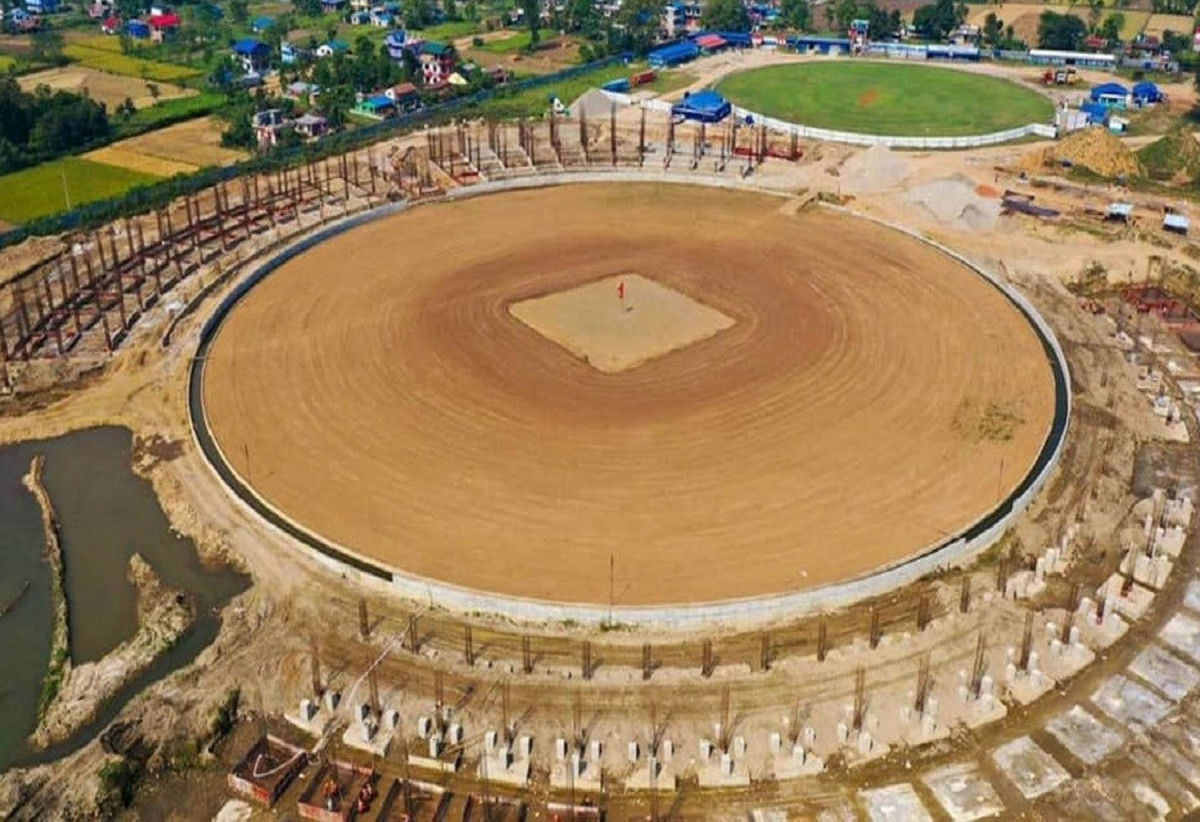 उधारोमा बन्दै  गौतमबुद्ध अन्तर्राष्ट्रिय क्रिकेट रङ्गशाला