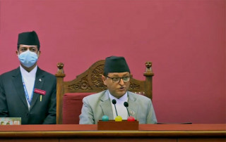 राष्ट्रिय सभा बैठक सुरु, एमाले सांसदहरुको बिरोध जारी