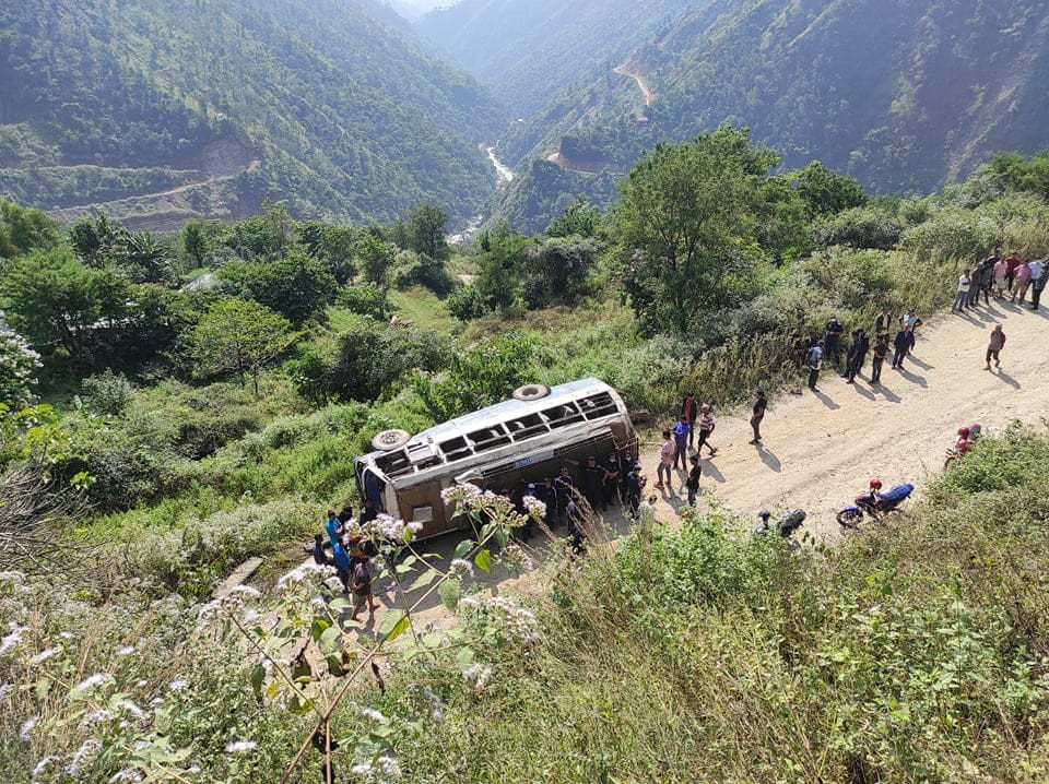 पाँचथर अपडेट:  बस दुर्घटनामा ४ को मृत्यु