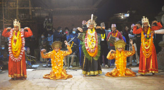पाटन दरवारमा कात्तिक नाच अन्तर्गत दोस्रो दिन बाथः प्याखँ नाट्य नृत्य मञ्चन