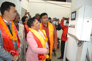 उर्जा मन्त्री भुषालद्वारा क्षत्रपाटी निःशुल्क चिकित्सालयको अक्सिजन प्लान्ट उद्घाटन