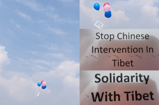 फ्रि तिब्बतको माग गर्दै काठमाडौंको जोरपाटी एरियामा उडाइयो बेलुन