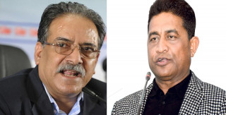 एमाले सचिव रघुवीर महासेठले भेटे प्रचण्डलाई