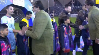 रियादमा खेलअघि अमिताभ बच्चनले भेटे रोनाल्डो र मेस्सी