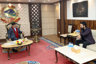 प्रधानमन्त्री प्रचण्डसँग मेयर बालेनको भेट