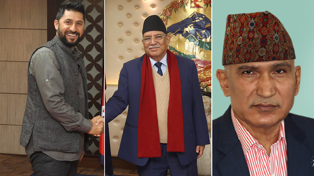 प्रचण्डलाई भेट्न बिहानै विष्णु र रवि पुगे बालुवाटार