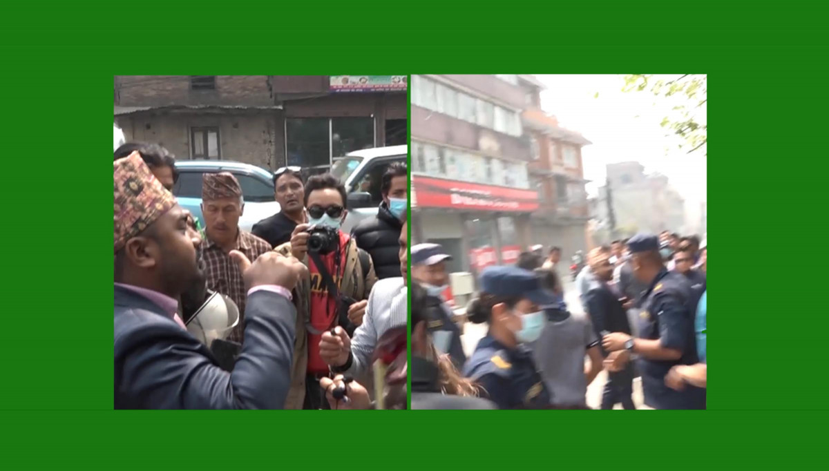 काठमाडौं प्रहरी परिसरमा युट्युबर र सामाजिक ‘अभियान्ता’बीच कुटाकुट