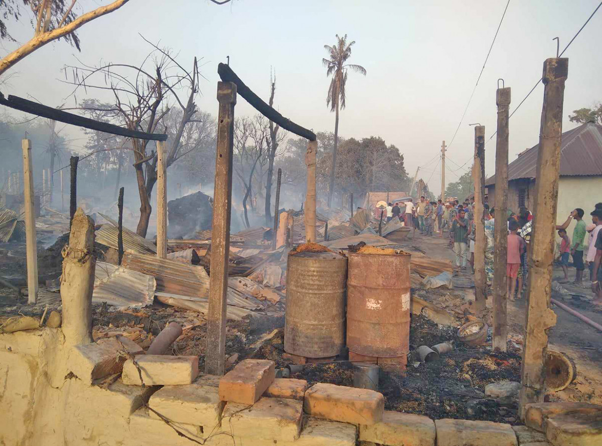 मंगलबार साँझ सप्तरीमा भीषण आगलागी, ११० घरगोठ जलेर नष्ट
