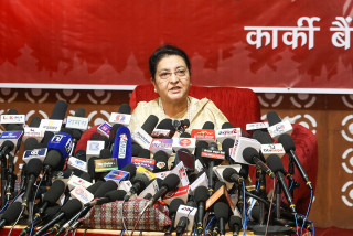 पूर्व उपाध्यक्षको हैसियतमा भण्डारीको पत्रकार सम्मेलन,  यस्तो छ पूर्णपाठ