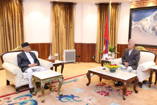 राष्ट्रपति रामचन्द्र पौडेल र प्रधानमन्त्री केपी शर्मा ओलीबीच भेटवार्ता
