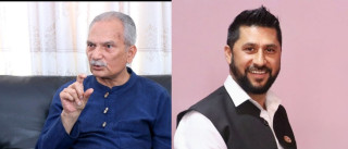 रवि लामिछानेलाई भेट्दै बाबुराम