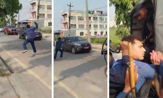 महेश बस्नेतको गाडीमा जेनजी युवाद्वारा रातो मसी प्रहार, दुई जना प्रकाउ