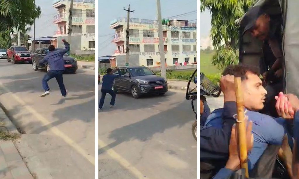 महेश बस्नेतको गाडीमा जेनजी युवाद्वारा रातो मसी प्रहार, दुई जना पक्राउ