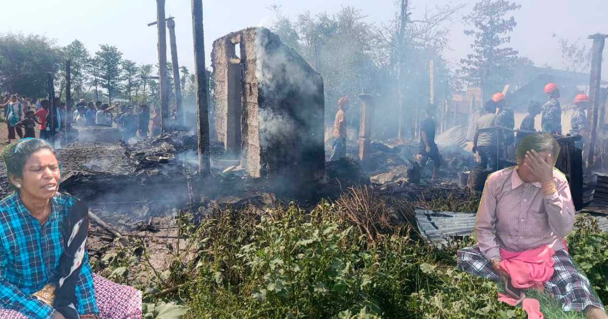 आगोले दिउँसै जलेर खरानी भयो मुसहर बस्ती,  खुला आकाशमुनि बस्न बाध्य