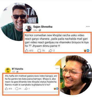 'निउ खोज्दै'बाट शुरू भएर ‘रियाक्टबाट पैसा’सम्म नेपाली क्रिएटरबीच बहस