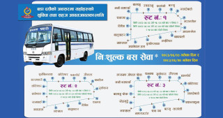 नेपाल प्रहरीले काठमाडौंमा आज पनि निःशुल्क बस सेवा सञ्चालन गर्ने